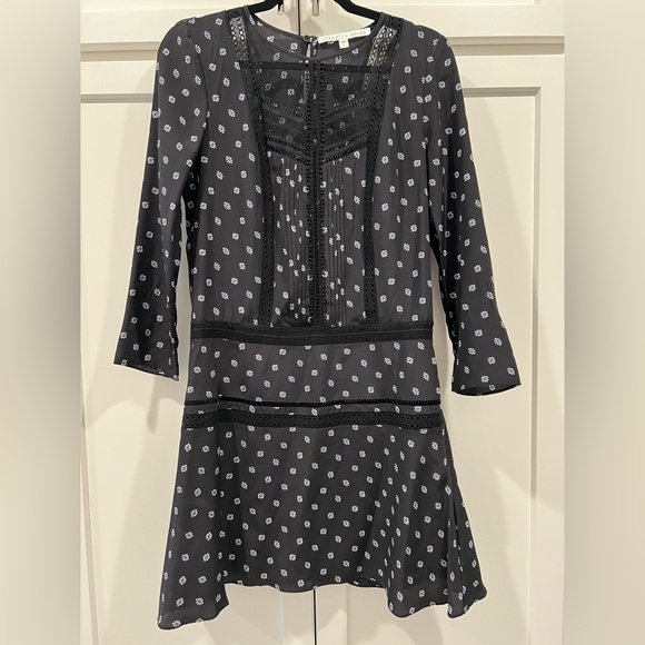 Veronica Beard Jasmine Silk Boho Dress. Lace and Macrame insets. EUC! - Picture 7 of 16